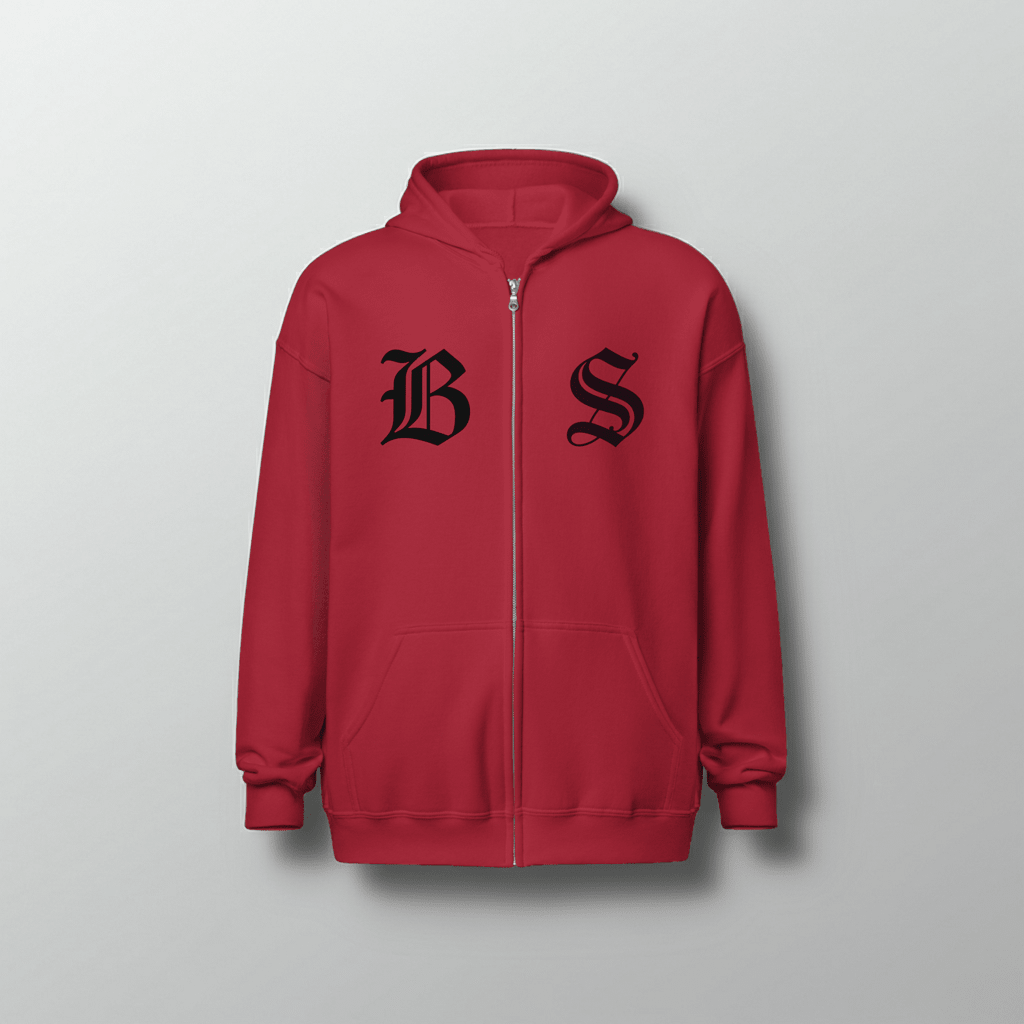 BS Monogram Zip Hoodie - Brut Silence
