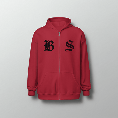 BS Monogram Zip Hoodie - Brut Silence
