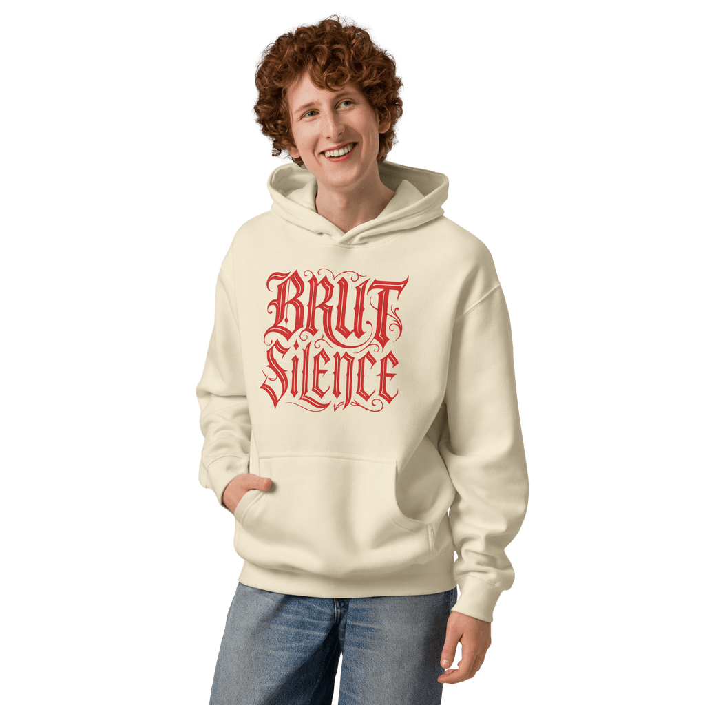 Medieval Red Logo Box Hoodie – Premium Men's Streetwear - Brut Silence