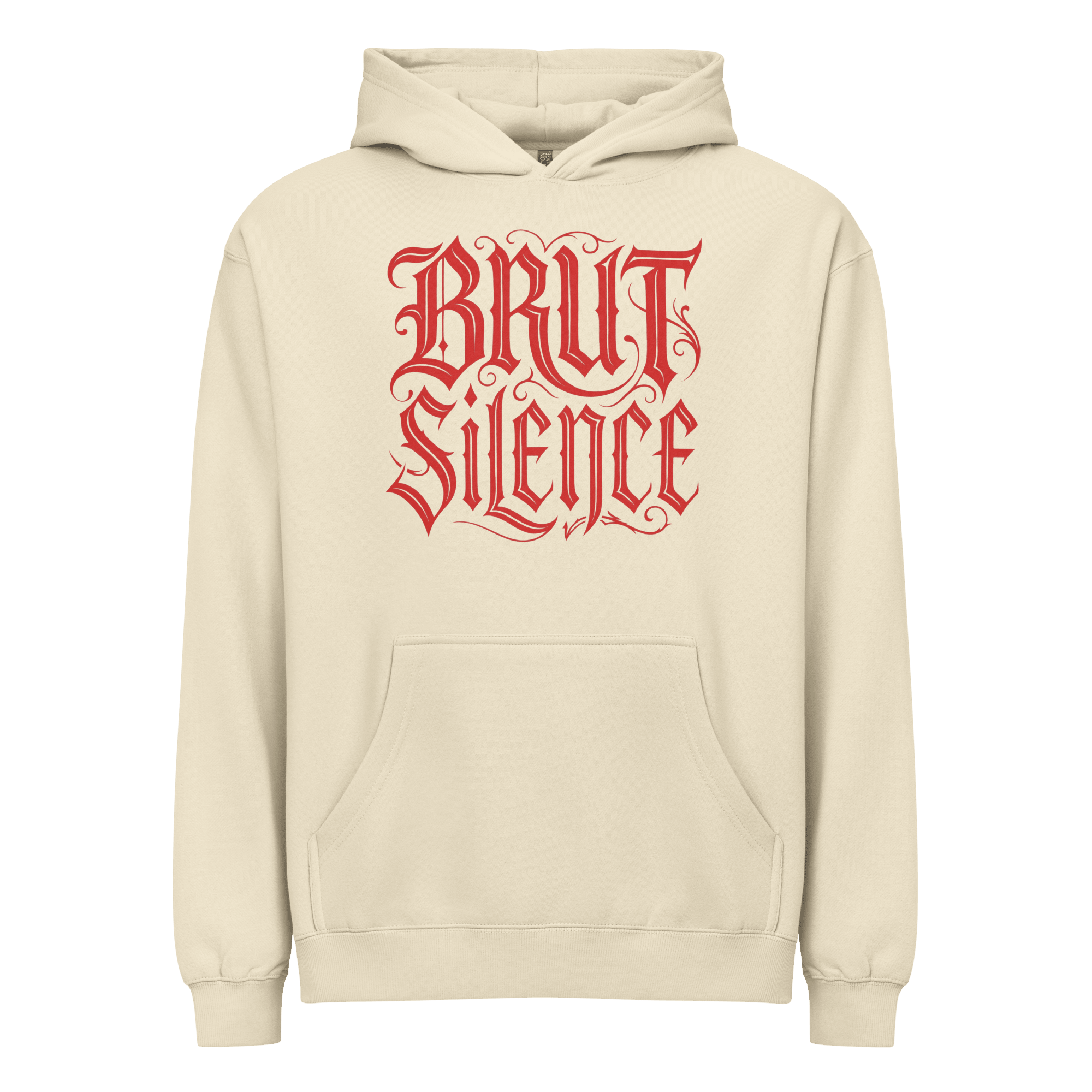 Medieval Red Logo Box Hoodie – Premium Men's Streetwear - Brut Silence