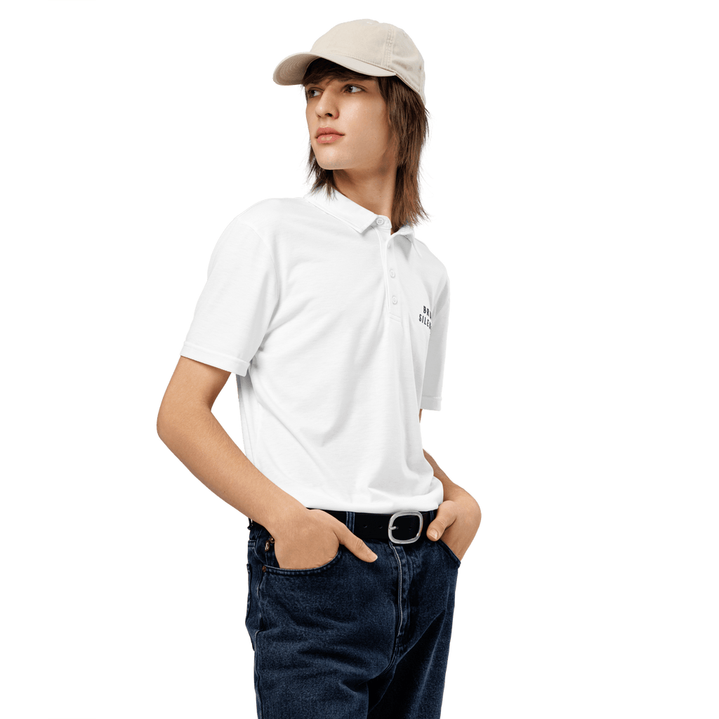 Men’s Slim Fit Polo – Breathable Classic Collar Shirt - Brut Silence