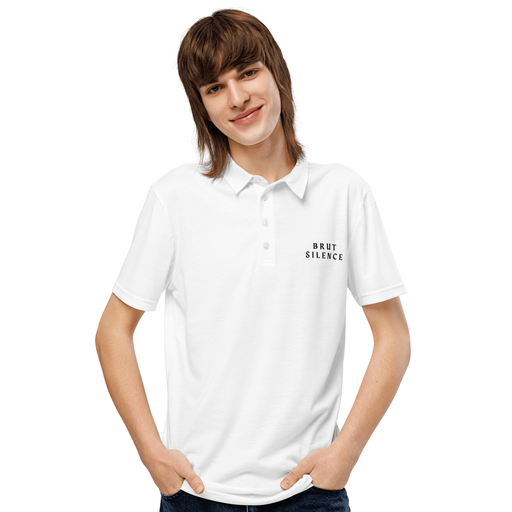 Men’s Slim Fit Polo – Breathable Classic Collar Shirt - Brut Silence