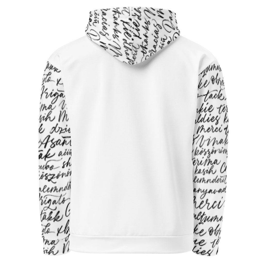 Unisex Cotton Hoodie – Manuscript Print - Brut Silence