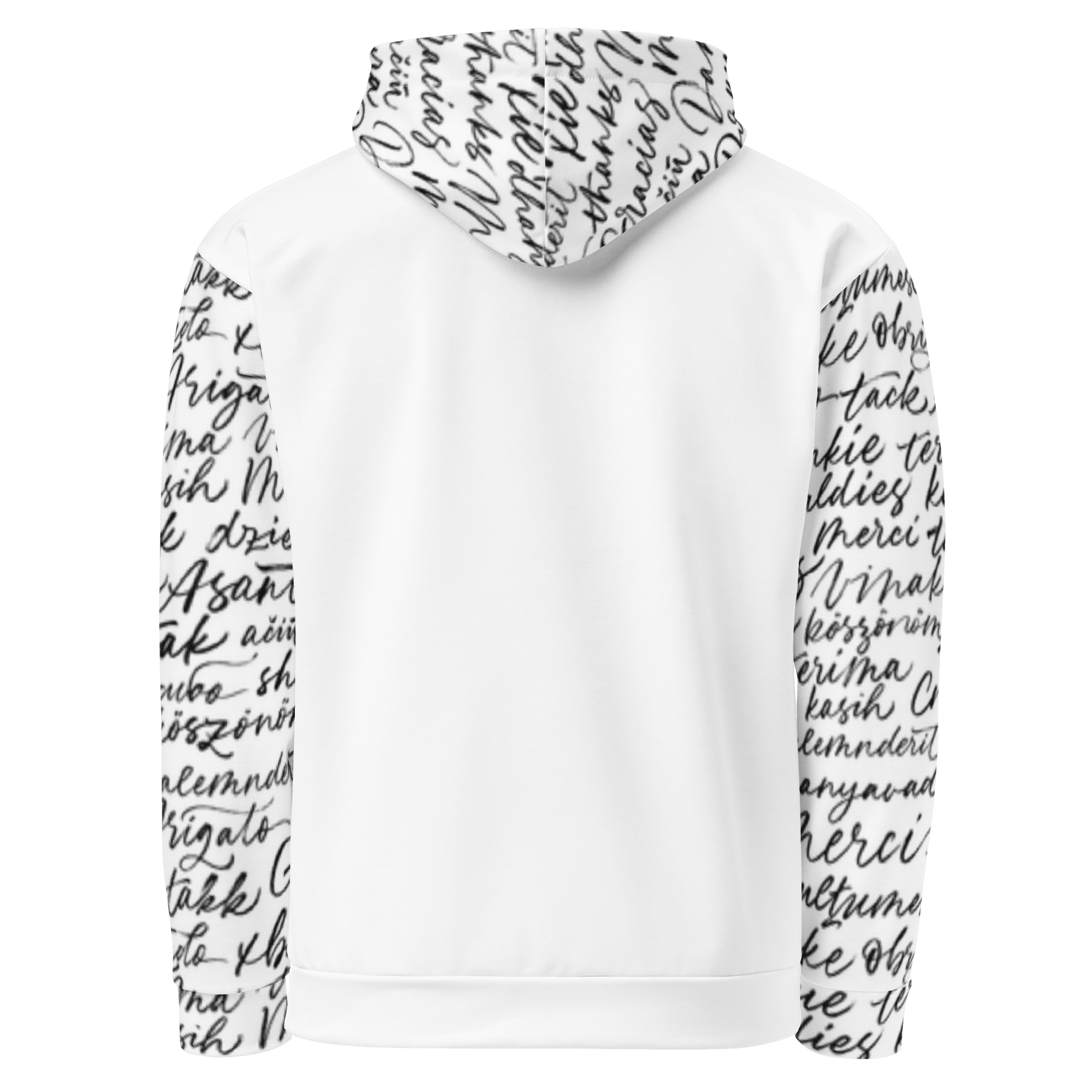 Unisex Cotton Hoodie – Manuscript Print - Brut Silence