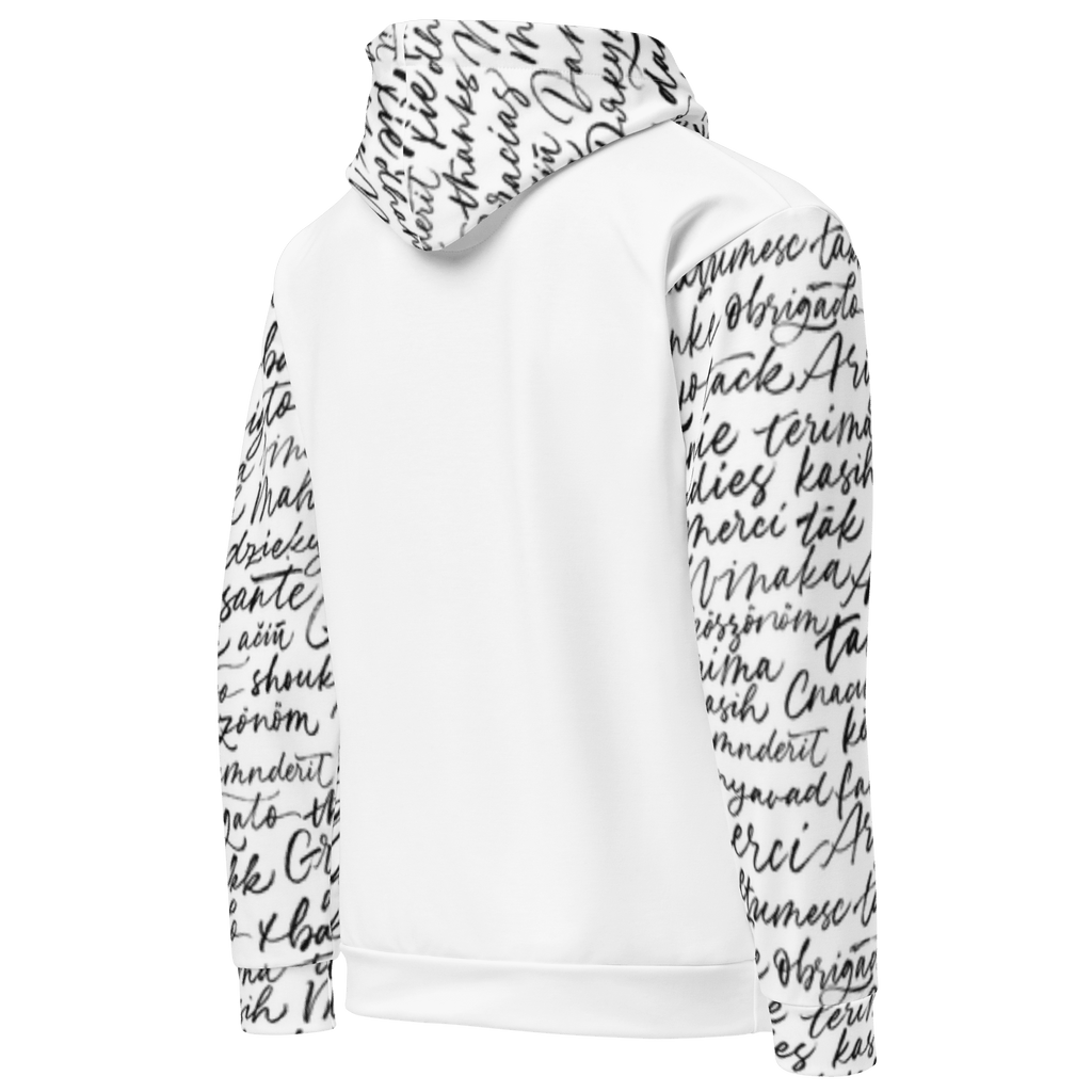 Unisex Cotton Hoodie – Manuscript Print - Brut Silence